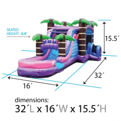 dimsg combo seathght k xco wdmtpm 1709768788 Wet / Dry Mega Purple Marble Bounce House Slide Combo